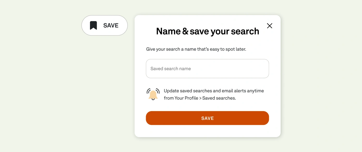 Search alert for small business listings