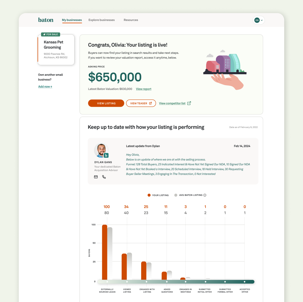 Sellers: Listing Dashboard